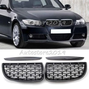 Diamond Style Black Front Kidney Grill Grille For BMW 3-Series E90 E91 2005-2007 - Picture 1 of 8