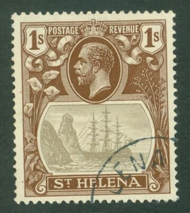 SG 106a Sant'Elena 1922-37. 1/- grigio e marrone che mostra 'albero principale rotto' varietà... - Foto 1 di 1