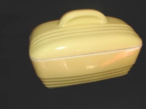 Plato refrigerador vintage amarillo Hall con tapa hecho exclusivamente para Westinghouse - Imagen 1 de 5