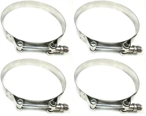 4 MVP SAE 60 All 300 Stainless T Bolt 2-1/2" Hose Clamps Range 2-3/4" - 3-1/16" - Picture 1 of 1
