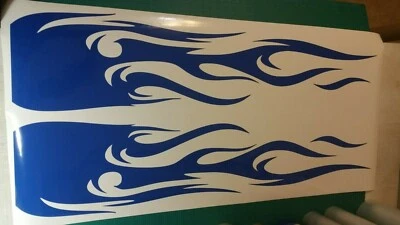 Flame decal set large 12"x 50" tribal graphic body car truck vinyl sticker v2 - Image 1 of 4