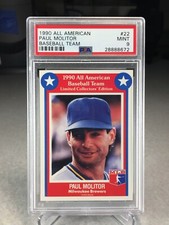 1990 All American Baseball Team Paul Molitor #22 - PSA 9 - POP 4 (only 1 higher)