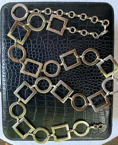 Metall Kette Gürtel Damen L/XL Silberfarben Geometrisch Hipster Baumeln Slouch Boho - Bild 1 von 7