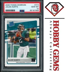 Jalen Hurts PSA 10 2020 Panini Donruss RC Rated Rookie #314 C3 - Bild 1 von 2