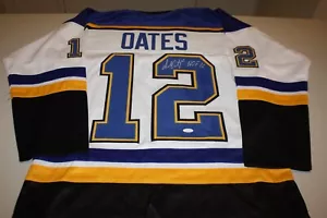 Adam Oates #12 genäht genäht handsigniert individuell weiß St Louis Blues Trikot JSA - Bild 1 von 3