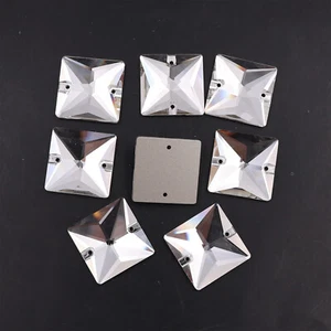 Sew On Rhinestones Crystal AB Glass Beads Flatback White Stones for Dress Making - Picture 1 of 42