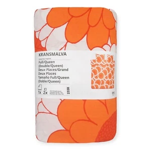 IKEA KRANSMALVA Full/Queen Duvet Cover & Pillowcases | Orange White Floral - Picture 1 of 1
