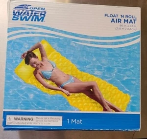 NEU Open Water Swim Float `N Roll Luftmatte 86 ZOLL X 33 ZOLL | GELB BESCHÄDIGUNG AM KARTON - Bild 1 von 2