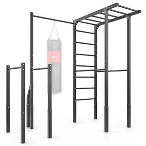 Sprossenwand mit Klimmzugstange, Boxsackhalterung und langen Dip-Stangen MO-Z5 - Bild 1 von 9