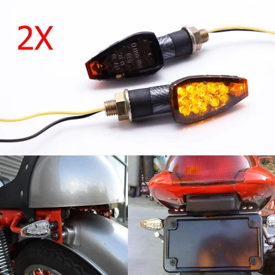 Señales de giro LED negras para motocicleta Kawasaki KLR650 2005 2006 2007 2008 2009 Foto 1 de 4