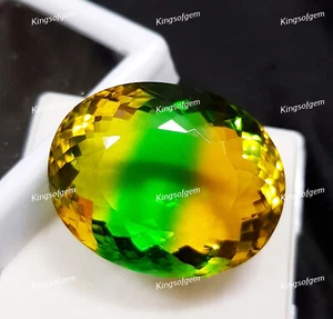75 Ct Doublet Glass Stone Multi Color Tourmaline Oval Cut Stone Loose Gemstone - Picture 1 of 5