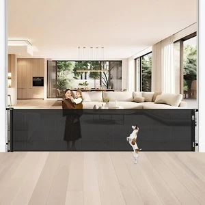 42” x 200” Extra Wide Black Retractable Baby Pet Gate - Picture 1 of 7
