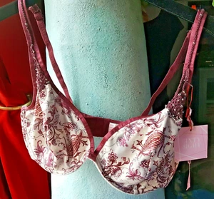 6IXTY 8IGHT Lingerie SO BAROQUE Wine/Cream Soft Cup U/W Plunge Bra - Picture 1 of 11