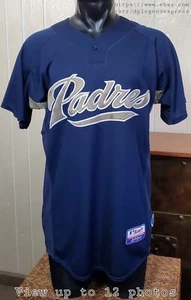 Padres MLB San Diego Majestic Blue Stitched Pullover Jersey Mens Sz M *Note - Picture 1 of 9