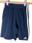 Adidas Athletic Long Shorts Youth Boys Navy Blue White Elastic Waist Med 10-12
