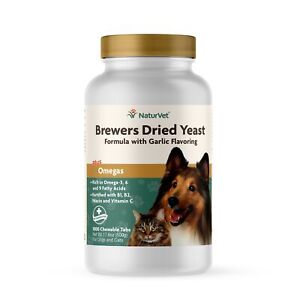 NaturVet Brewers Dried Yeast Formula with Garlic Dogs and Cats 1000 count