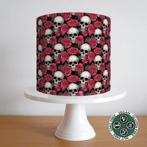 Skull Cake Topper Border Strip Pattern Wrap Birthday Party Deco Halloween Edible - Picture 1 of 13