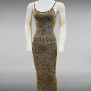 Bodycon-Midikleid mit Spaghettiträgern Golden Sparkle - Bild 1 von 4
