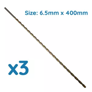 Broca de albañilería 3 piezas 6,5 mm x 400 mm 40 cm para ladrillo hormigón piedra - bajada de precio - Imagen 1 de 8