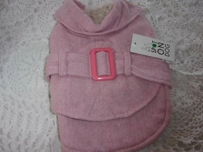 pink TWEED Spot on Dog Jacket XS S Coat new Shearling lined XSmall - Image 1 of 2