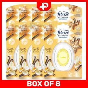 Febreze Bathroom Air Fresheners Odour Eliminator - Vanilla Cookie Scent - 8 Pack - Picture 1 of 7
