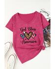 Rose God Blessed America Hearts Graphic Mineral Wash Tee  -  T-Shirts