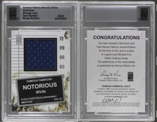2010 Famous Fabrics Second Edition Notorious Silver /9 Michael Irvin HOF