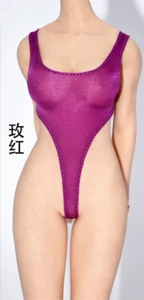 Traje de baño elástico rojo rosa 1:6 ropa de bikini para cuerpo figura femenina PH TBL 12 - Imagen 1 de 6