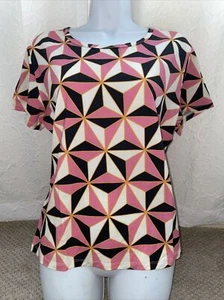 NWT Katie Kime geotmetric print top shirt size Small S - Picture 1 of 2