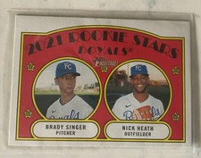 2021 TOPPS HERITAGE ROYALS ROOKIES BRADY SINGER & NICK HEATH #129