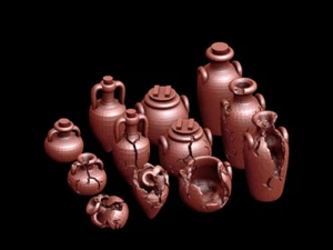 28mm/ 1:56th scale Resin Pottery Basing Bits - Foto 1 di 3