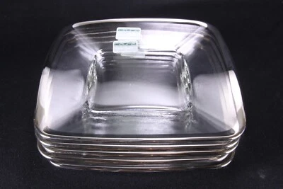 5 Placas de Vidrio Laura Diseñadas en Italia Borde Plateado 8 3/8" Cuadradas Foto 1 de 4