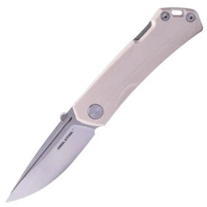 Real Steel Luna Maius Eco Backlock Ivory G10 Folding 10Cr15CoMoV Knife 7091EI - Picture 1 of 1