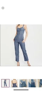 Abercrombie And Fitch Denim Jumpsuit Light Wash Größe M gerades Bein - Bild 1 von 14