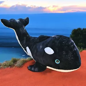 VTG Orca Whale Stuffed Jumbo Plush Giant 42 in Killer Whale Toy Black & White - Picture 1 of 13
