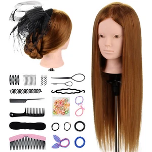60% capelli veri 66 cm testa per esercizi testa da parrucchiere testa di bambola manichino capelli cosmetici - Foto 1 di 11