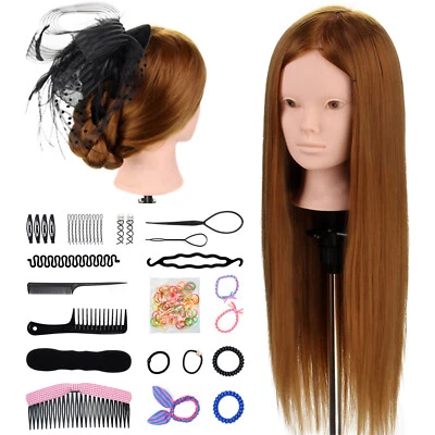 NEVERLAND BEAUTY & HEALTH 60% Echthaar 66cm Übungskopf Friseurkopf Puppenkopf Hair Mannequin Kosmetik