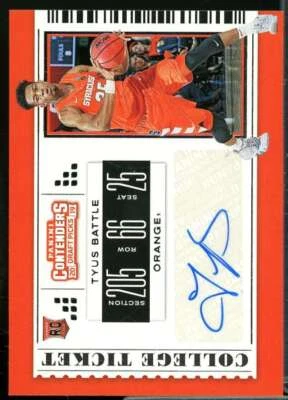Tyus Battle AU Rookie Card 2019-20 Panini Contenders Draft Picks #115  - Image 1 of 2