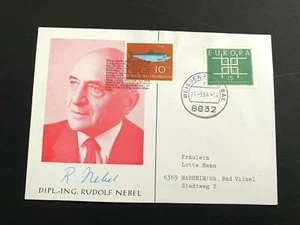 RUDOLF NEBEL (†1978) Grundvater der Raumfahrt signed Briefkarte 10x15 autograph - Picture 1 of 1