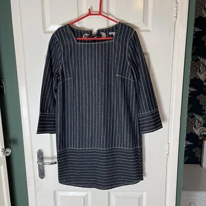 Oliver Bonas Reino Unido 8 Rayas Lazo Atrás Denim Túnica Vestido Algodón Mujer’s Verano Primavera - Imagen 1 de 9