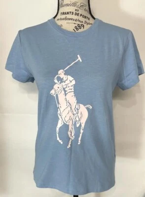 NWT Polo Ralph Lauren Women's Blue Big Pony T-Shirt Short Sleeve Size XS - Image 1 of 3