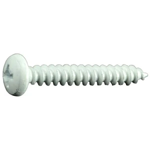 #10 x 1-1/4" White Steel Phillips Pan Head Sheet Metal Screws (25 pcs.) - Picture 1 of 1