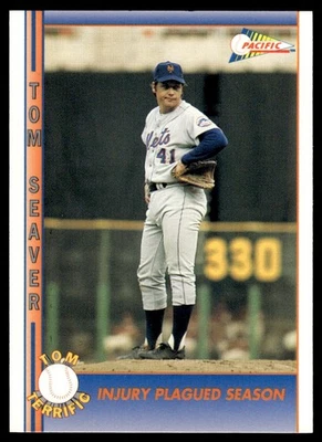 Tarjeta de béisbol 1992 Tom Seaver/temporada plagada de lesiones New York Mets #26 9117 Foto 1 de 2