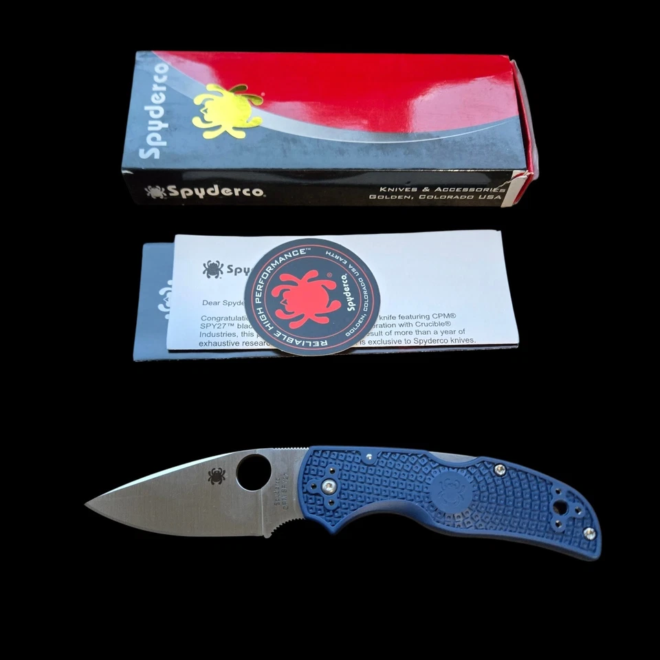 Spyderco Native 5 Lockback Blue 3" CPM SPY27 FRN Folding Knife C41PCBL5 - Image 1 of 4