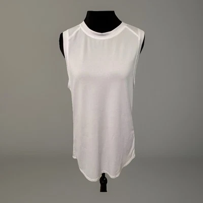 Fabletics белый вырез Майка XS тренировки упражнения без рукавов Топ 1/4 разделить - Изображение 1 из 4