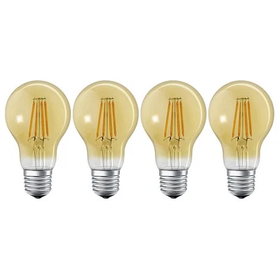 4 x Ledvance Smart+ Filament A60 6W E27 Gold extra warm dimmbar ZigBee UVP 59€ - Bild 1 von 4