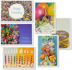 48 Pack Happy Birthday Cards Bulk, 6 Assorted Photo Design for Men Women, Blank - Bild 1 von 12