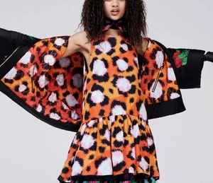 VESTIDO DE SEDA KENZO PARA H&M ASIMÉTRICO ASIMÉTRICO ANIMAL HILO ESTAMPADO GEOMÉTRICO 2 VÍAS - Imagen 1 de 24