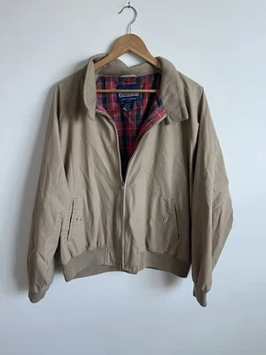 Chaqueta Bomber De Colección Lands End Franela Forrada Marrón Cremallera Completa Años 80 Talla XL Manga Larga Foto 1 de 4