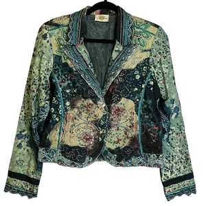 Elegante Anzugjacke Sandy Starkman grün-schwarz Blazer - Bild 1 von 13
